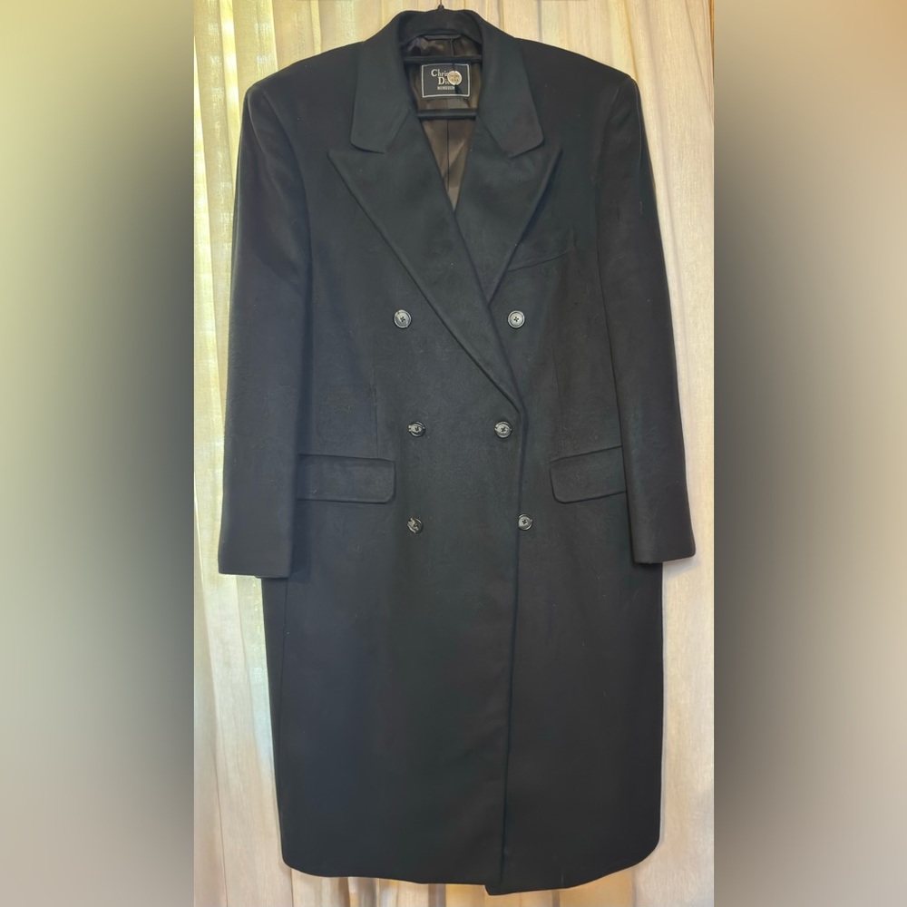 Christian Dior Monsieur 100% Cashmere Black Overcoat — Men’s 42